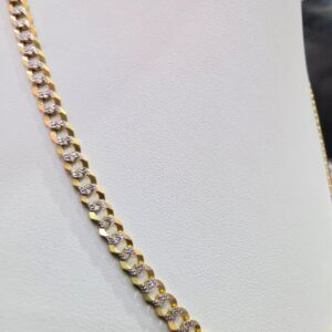 Cadena Cubana Diamantada de 5 mm – Oro de 10K – 65 cm