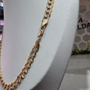 Cadena Cubana Diamantada de 8 mm – Oro de 10K – 65 cm