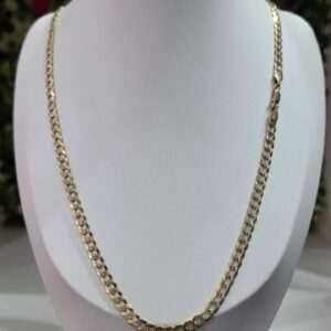 Cadena Cubana Diamantada de 6 mm – Oro de 10K – 65 cm