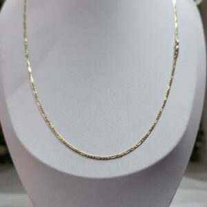 Cadena Cubana Diamantada de 3 mm – Oro de 10K – 65 cm