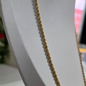 Cadena Lazo Hueca de 4 mm – Oro de 10K – 60 cm